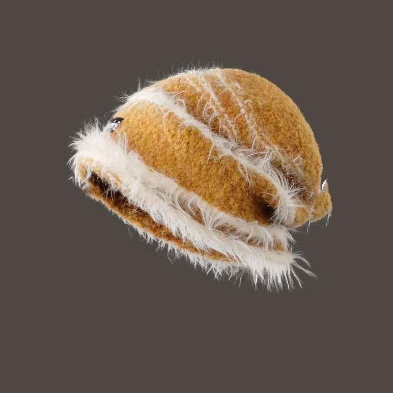 Korean Style Autumn Winter Scarf - Plush Knitted Mixed Color Stripe Warm Scarf