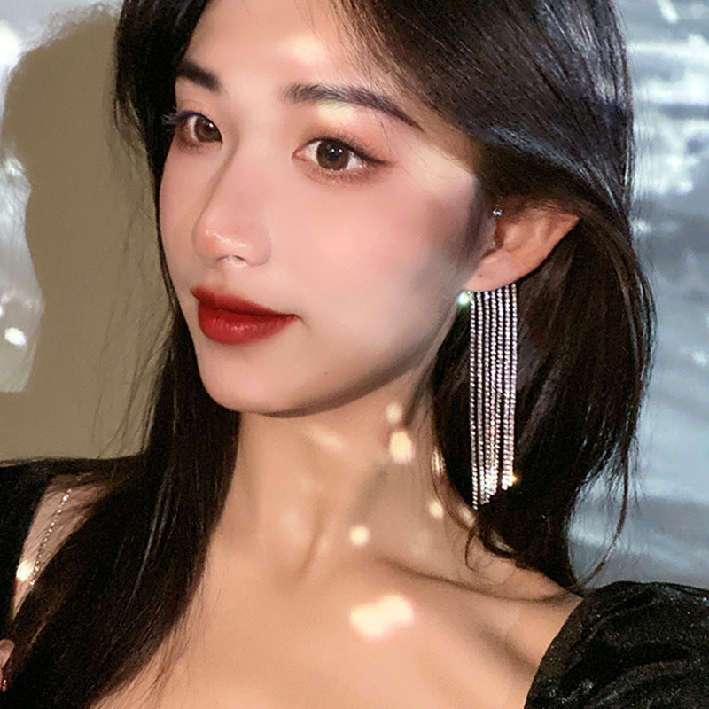 Fashionable And Simple Long Tassel Earrings - DropOnline.co