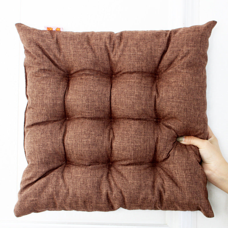 Simple Solid Color Linen Dining Chair Cushion - DropOnline.co
