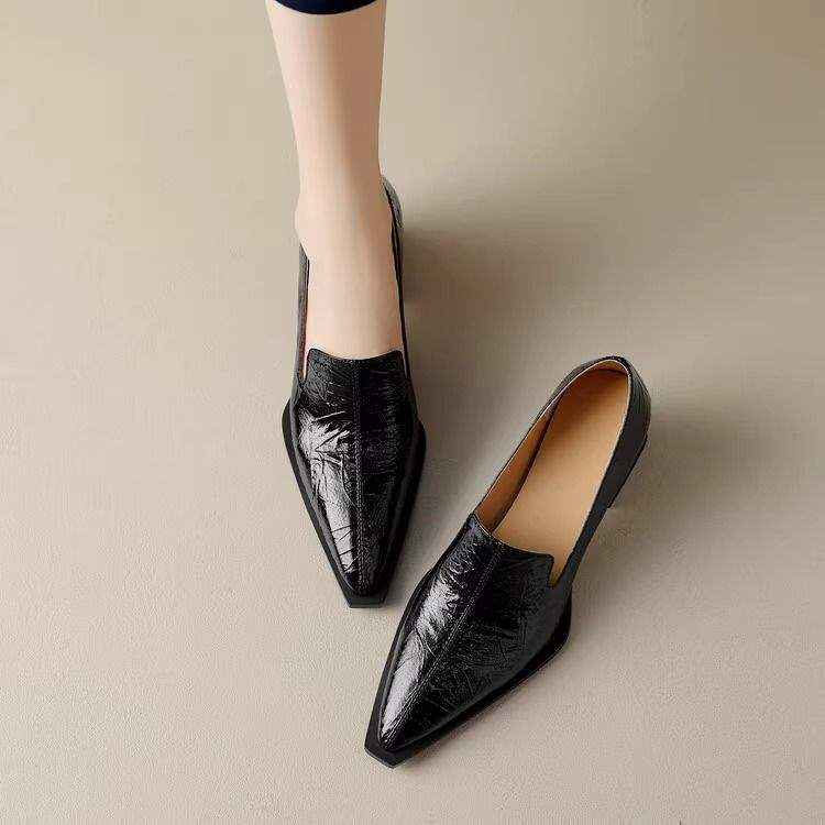 Crack Pointed Deep Mouth High Heels Women