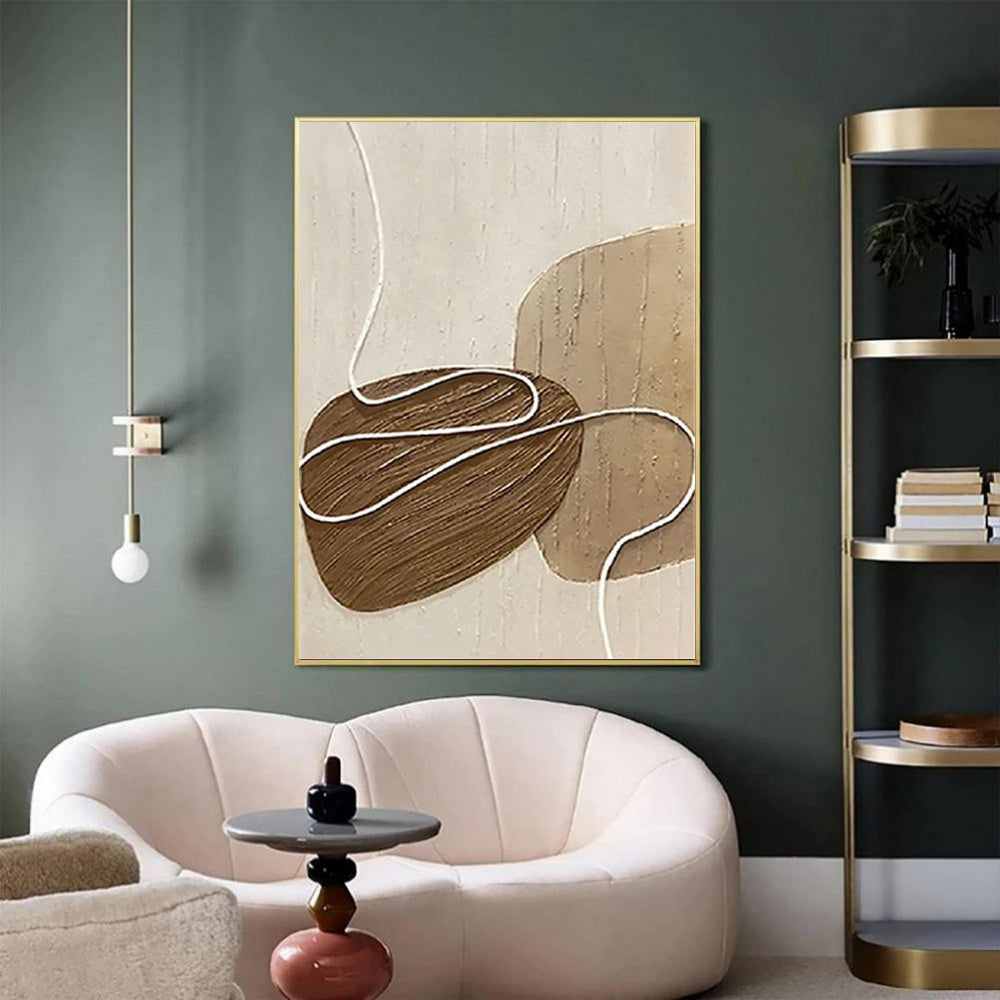 Neutral Color Abstract Handmade Painting Large Modern Palette Knife Texture Colorful Wall Art Oil Painting On Canvas Artwork - DropOnline.co