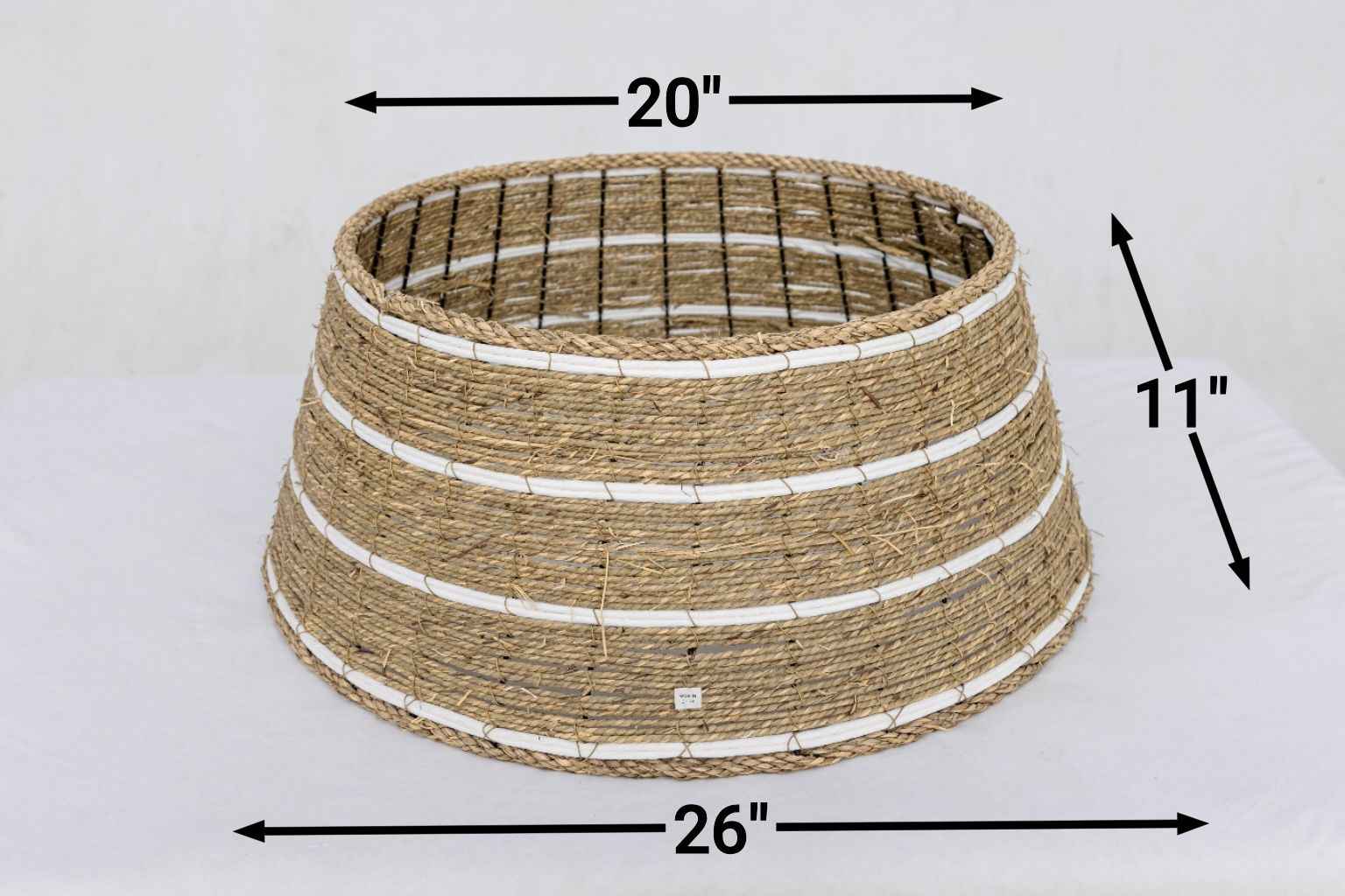 Woven Seagrass Christmas Tree Collar Boho Coastal Farmhouse Decor