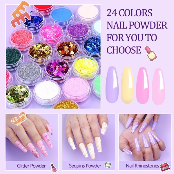 Acrylic Nail Kit With UV, 4 Color Gel Polishing Kit - DropOnline.co