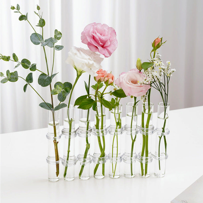 Test Tube Clear Glass Vase For Plant Bottle Flower Pot Hydroponic Container Decor Wedding Party Floral Hinged Flower Vases Home Decor - DropOnline.co