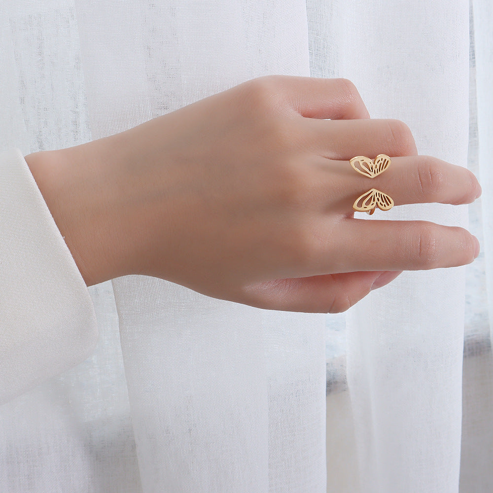 Personality Fashion Normcore Style Hollow Butterfly Ring - DropOnline.co