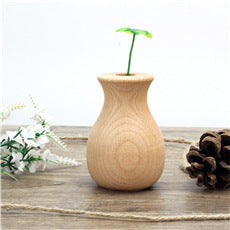 Home Simple Decoration Wooden Vase - Modern Minimalist Office Desktop Flower Holder - DropOnline.co