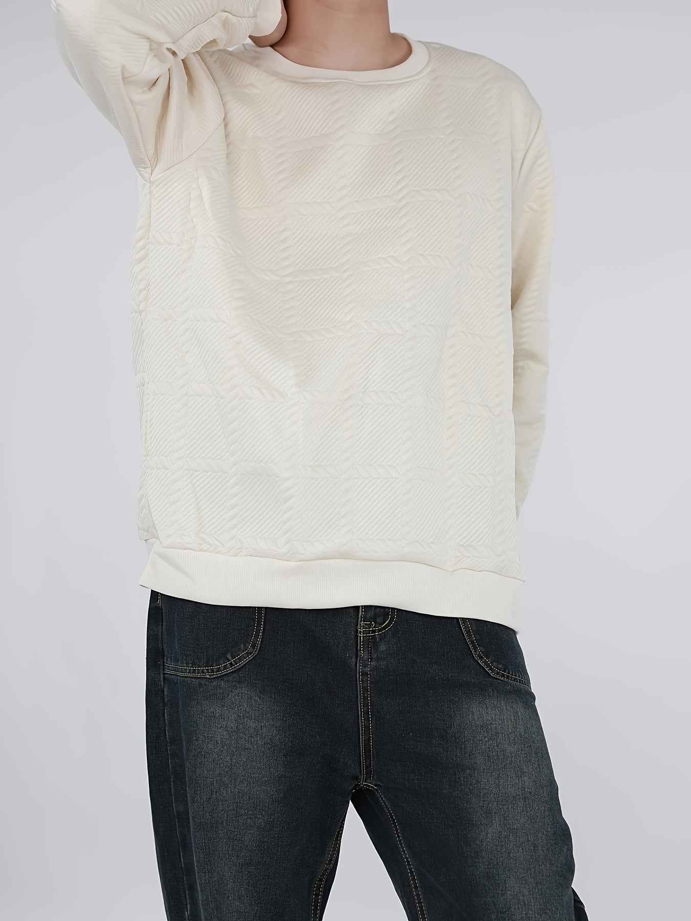 Unisex Jacquard Round Neck Hoodie - Premium Export Quality European Sizes