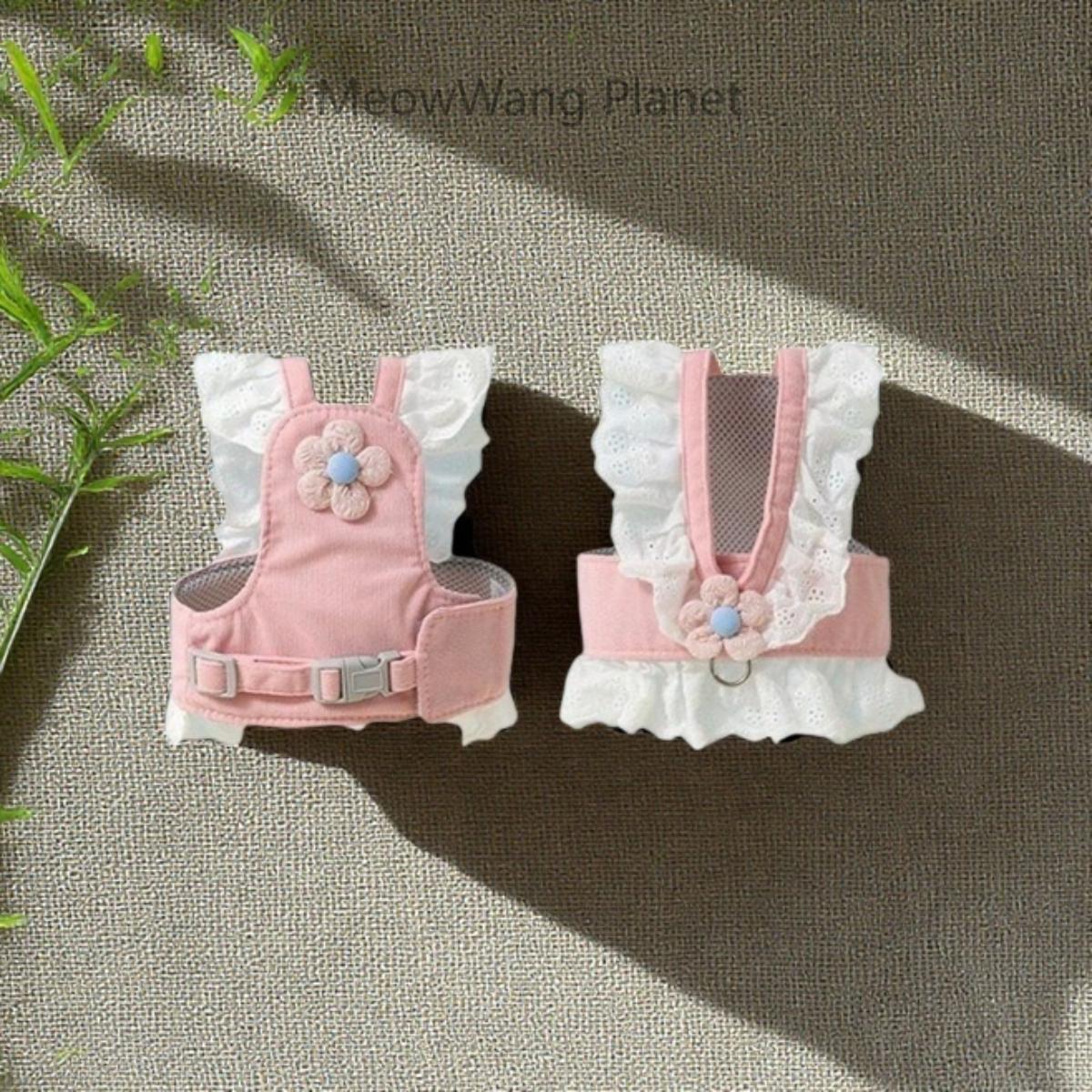 Dog Leash Cat Leash Premium Summer Pet Harness Leash Set Breathable Lightweight And Escape Proof Vest For Cats Small Dogs Adjustable Outdoor Walking Gear With Secure Leash Attachment Luxury Pet Gift F - DropOnline.co