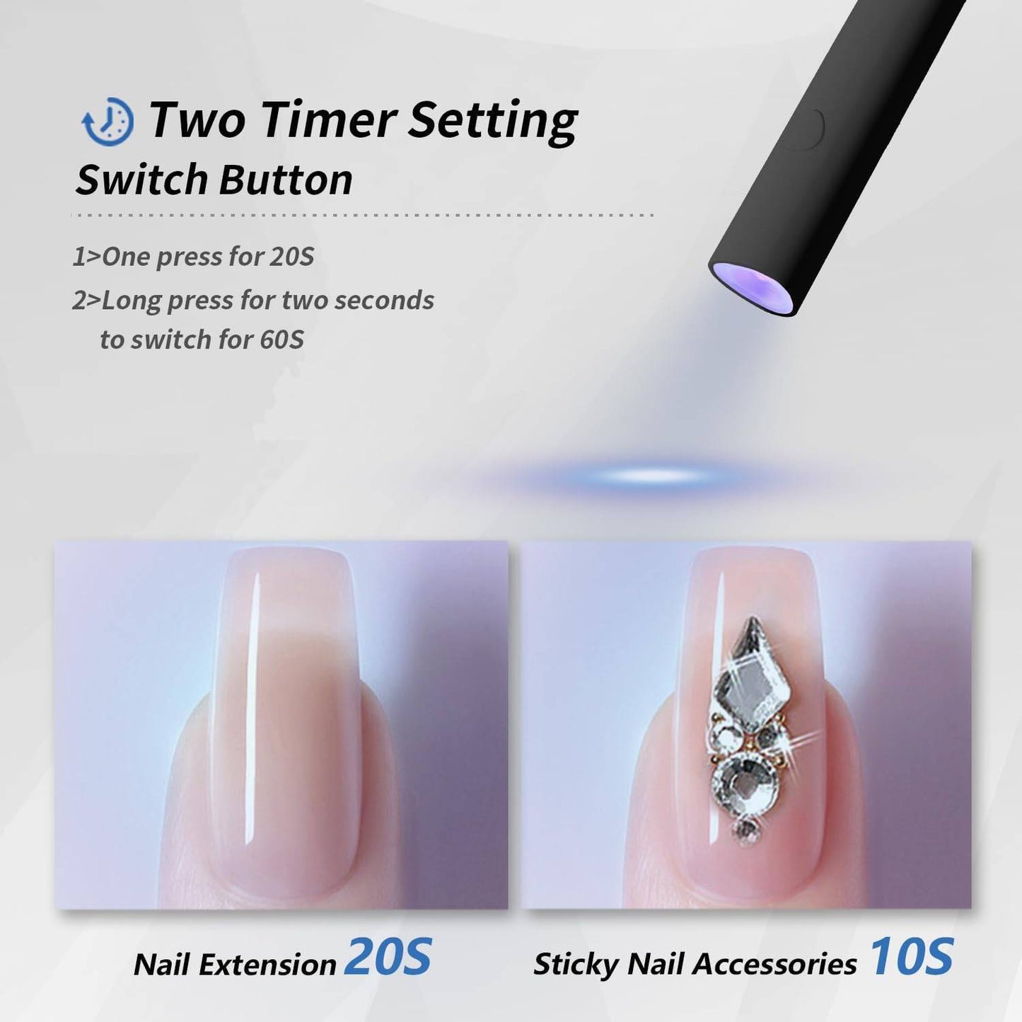 Mini UV LED Nail Lamp Handheld With Stand, Portable Nail Dryer USB Cordless - DropOnline.co