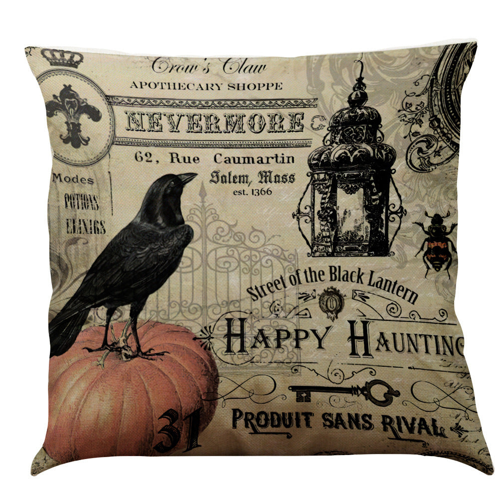 Halloween Cotton Linen Sofa Car Cushion Pillowcase - DropOnline.co