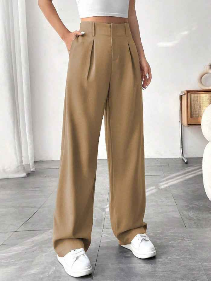 Ladies' High-waisted Slim-fit Suit Pants Wide-leg Floor-dragging Pants