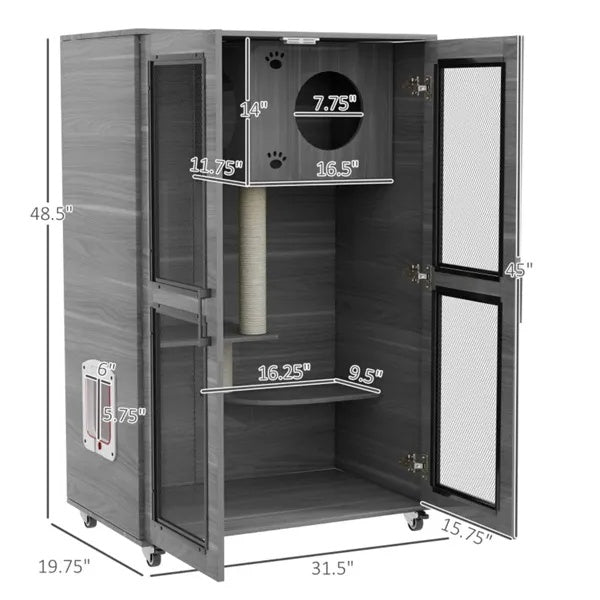 Cat Villa, Cat Apartment With Wheels - DropOnline.co