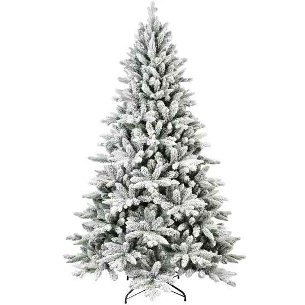 7FT Unlit Artificial Christmas Tree - 1514 Premium PVC Branches Hinged by LiMei - DropOnline.co