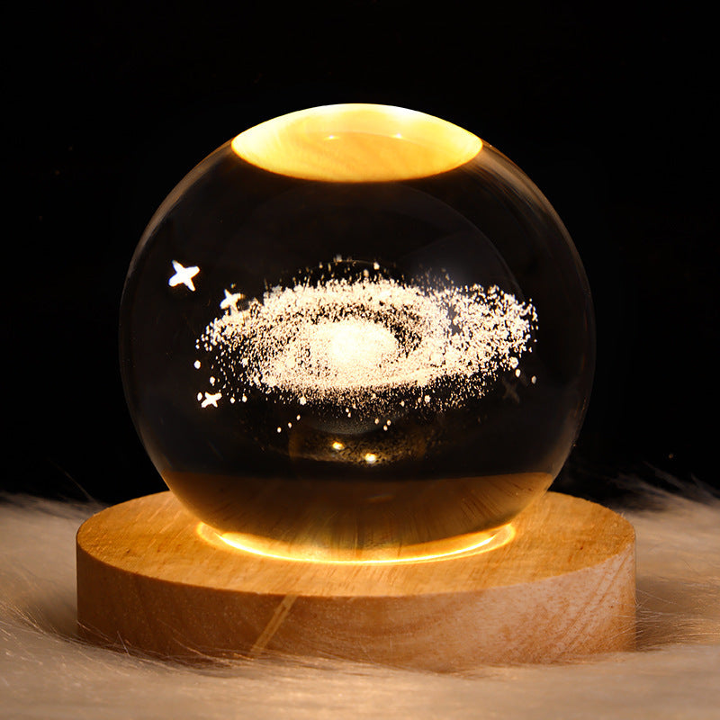 LED Night Light Galaxy Crystal Ball Table Lamp 3D Planet Moon Lamp Bedroom Home Decor For Kids Party Children Birthday Gifts - DropOnline.co