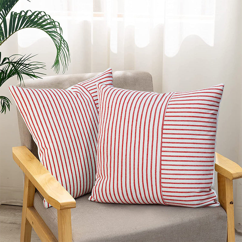 Modern Decorative Striped Canvas Pillow Cover Home Home Sofa Bedroom Cushion - DropOnline.co