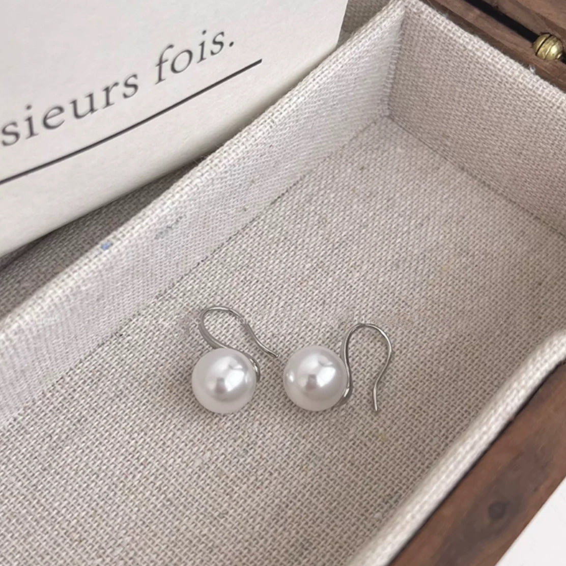 Sterling Silver Needle Japanese And Korean Pearl Earrings Non-piercing Ear Clip - DropOnline.co