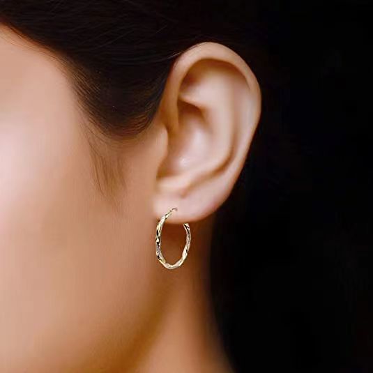 Simple Gold Women's Metal Alloy Earrings - DropOnline.co