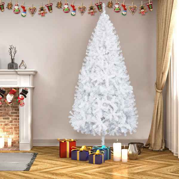 White 7ft Christmas Tree - 950 Branches PVC Material