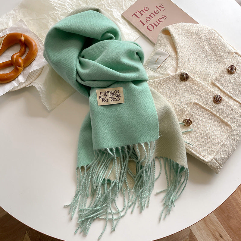 Double-Sided Artificial Cashmere Scarf - Women's Winter Warm Couple Scarf - DropOnline.co