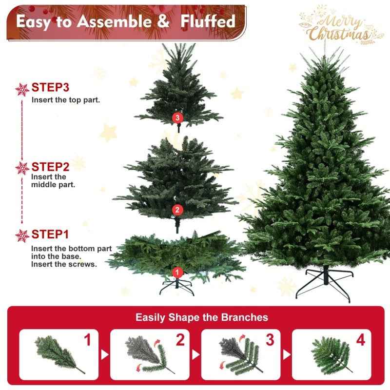 PE/PVC Christmas Tree Green - Premium Mixed Material Holiday Tree - DropOnline.co