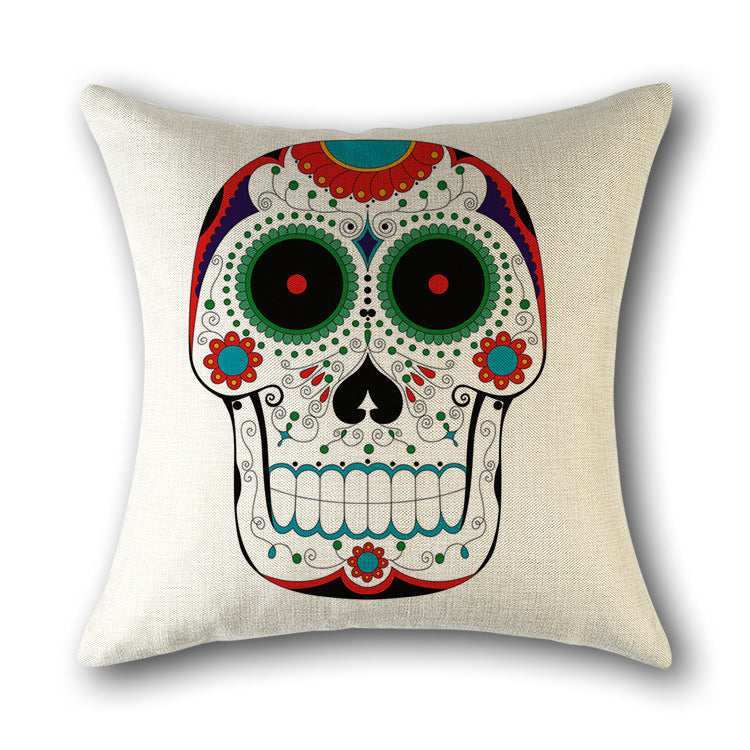 Skull Print Cushion Cotton Cover Sofa Cushion Bed Scandinavian Decorative Pillow Case - DropOnline.co