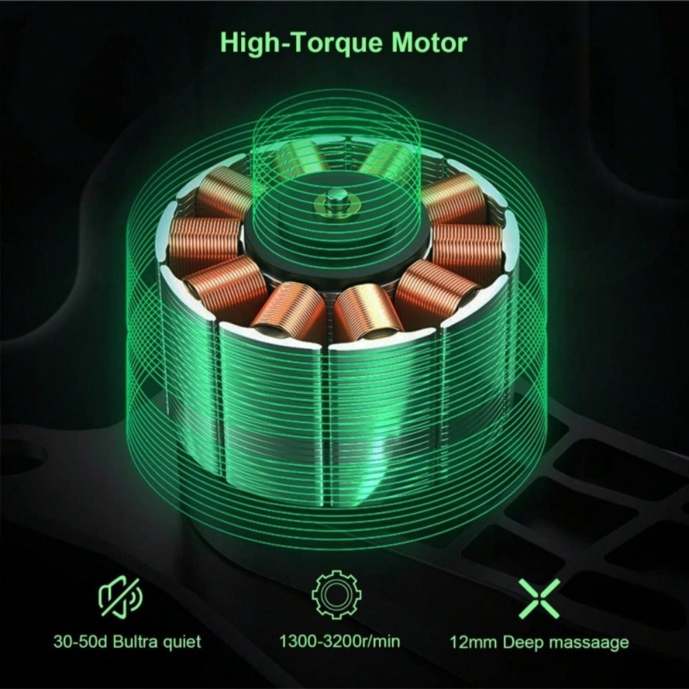 Massage Gun Deep Tissue Percussion Massager For Athletes,Handheld Body Back Muscle Massager Gun With 8 Massage Heads - DropOnline.co