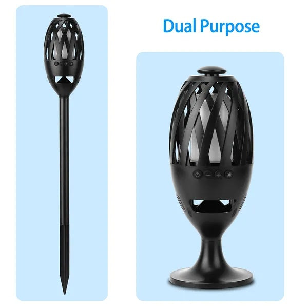 LED Flame Speakers Torch Wireless Speaker Waterproof Stereo Bass Speaker Outdoor Light-Up Speaker Atmosphere LED Flickers Night Light Patio Stake Lights Lantern For Party Camping - DropOnline.co