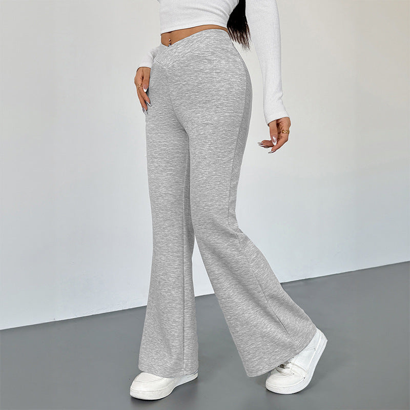 Women's Slim Fit Bootcut Trousers - Casual Daily Flare Leg Pants - DropOnline.co