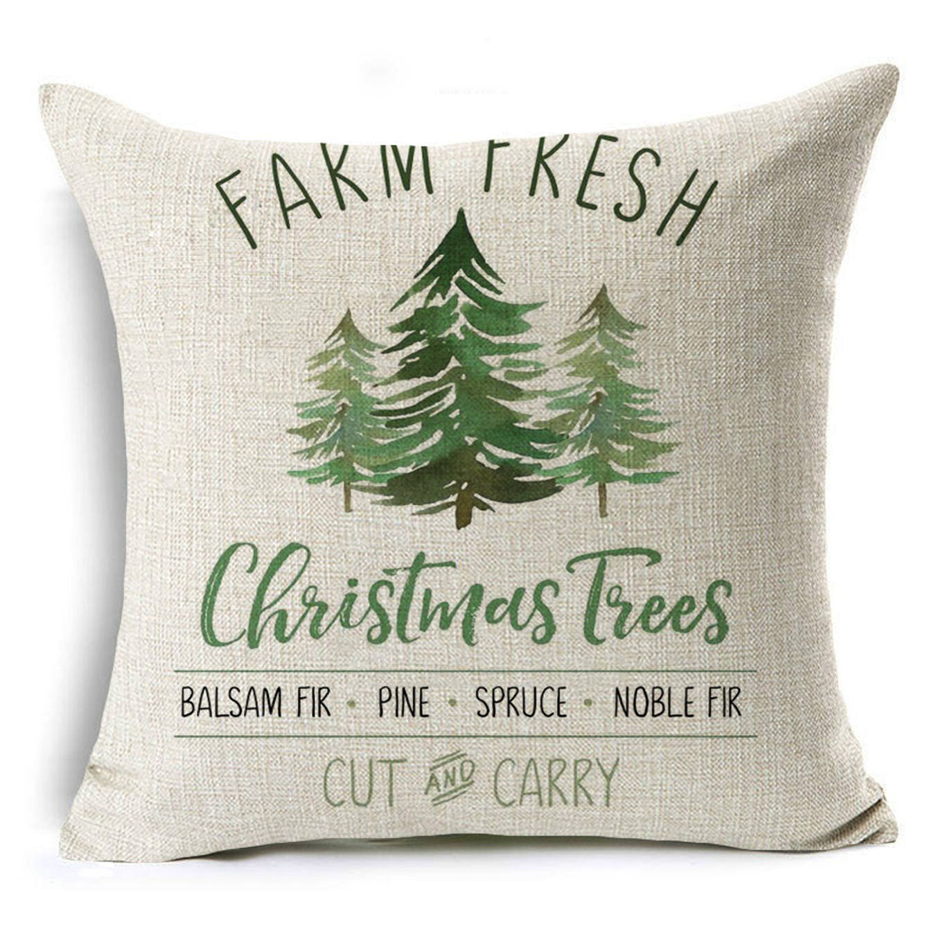 Colorful Christmas Linen Cushion Cover - DropOnline.co