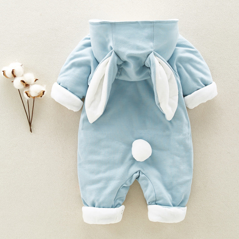Padded Cotton Baby Romper - Hooded Winter Onesie for Newborns & Infants - DropOnline.co