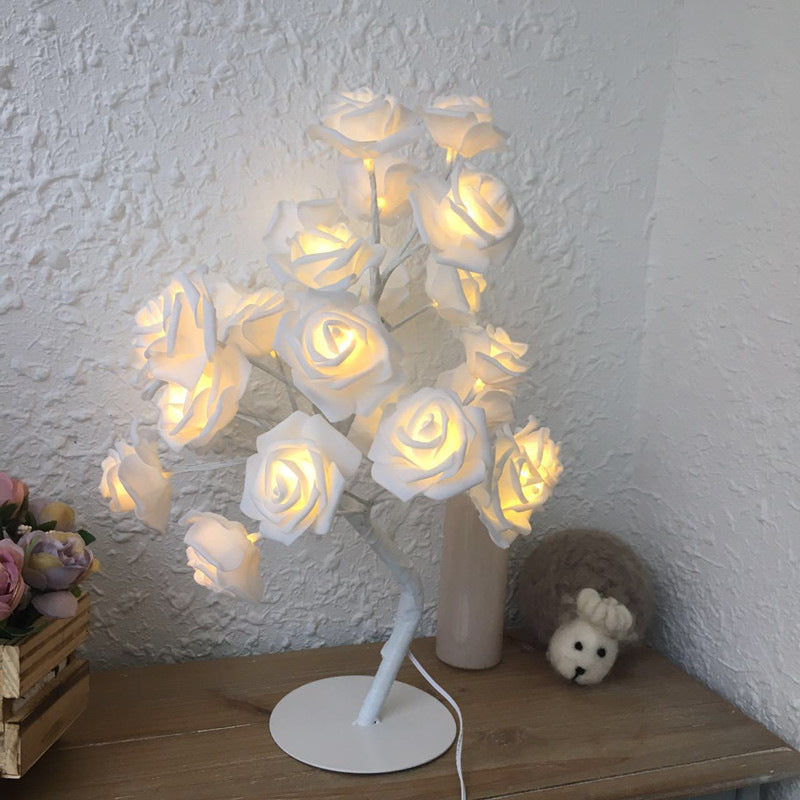 Rose Flower Lamp USB Battery Operated LED Table Lamp Bonsai Tree Night Lights Garland Bedroom Decoration Lights Home Decor - DropOnline.co