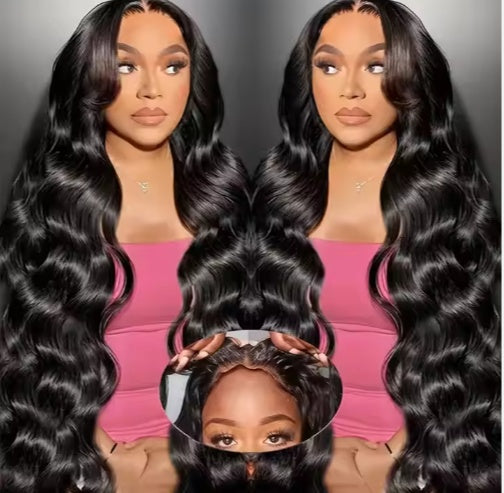 Ready To Go   HD Lace Front Wigs Glueless Put-on Go Body Wave Wig Pre-Plucked Blend Human Hair Transparent Lace Color - DropOnline.co