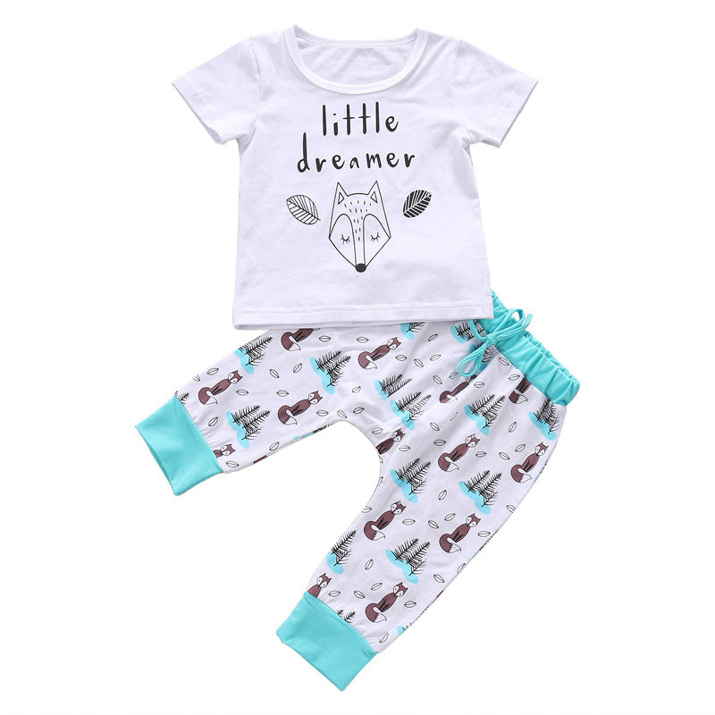 Newborn Baby Clothes Set - T-Shirt Tops & Pants Outfit for Boys & Girls - DropOnline.co