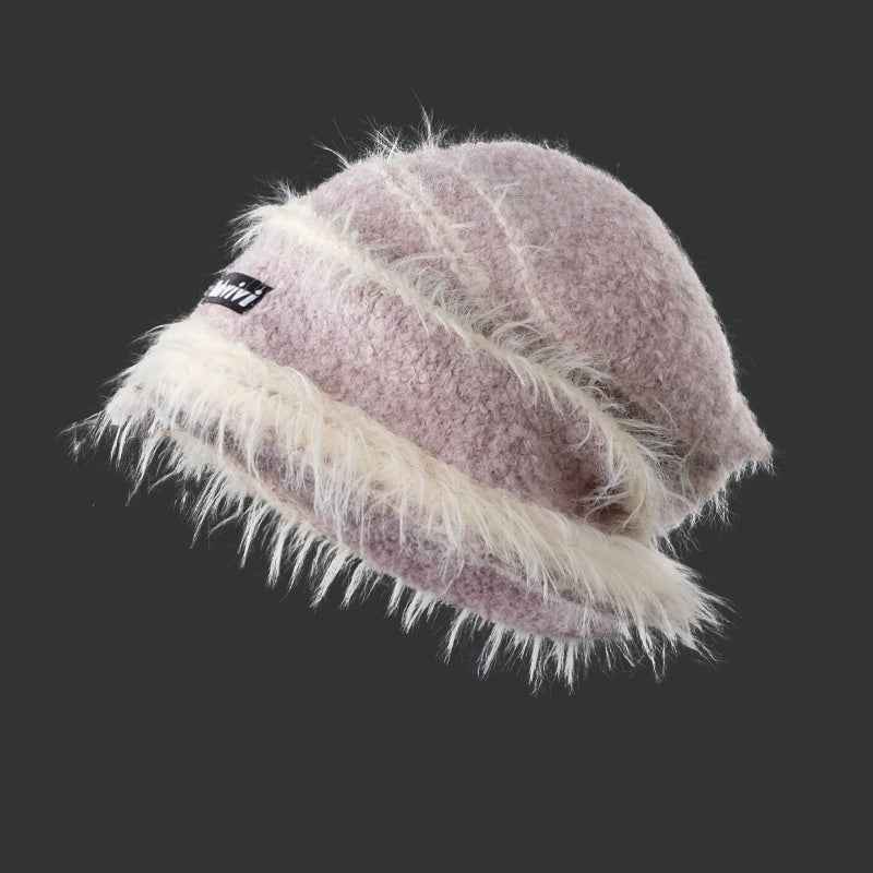 Korean Style Autumn Winter Scarf - Plush Knitted Mixed Color Stripe Warm Scarf