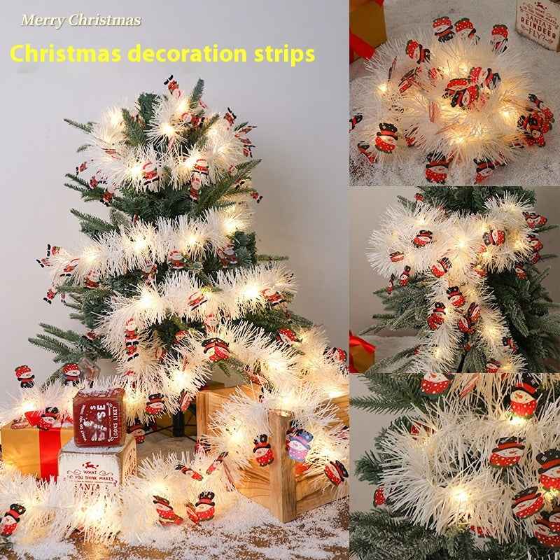 Christmas Ribbon LED Strip Lights - Festive Atmosphere String with Character Designs - DropOnline.co