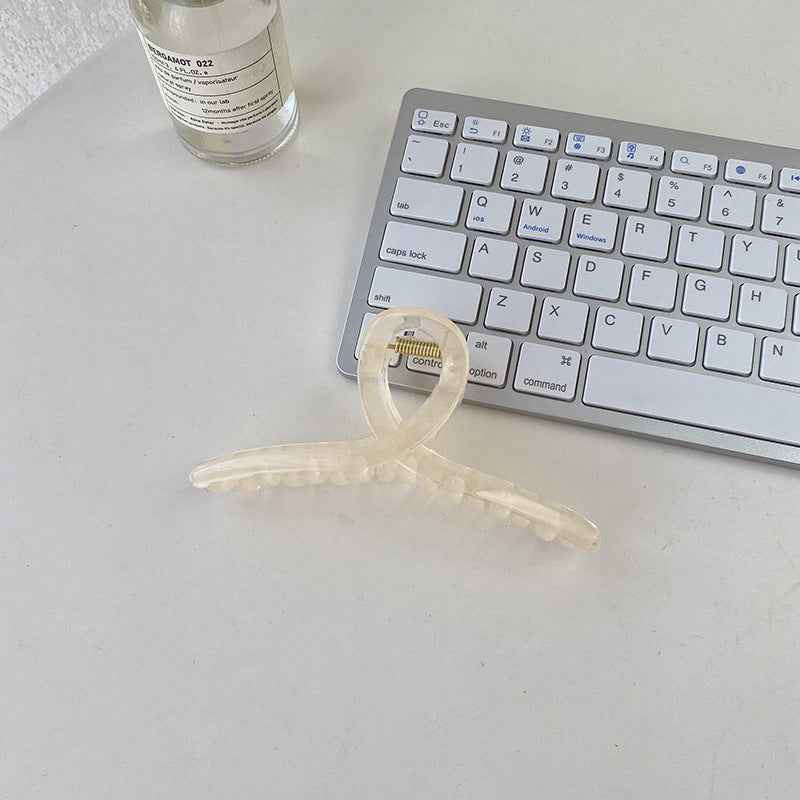 Large Jelly Color Bath Pan Hair Grabber - Minimalist Curve Design Drain Catcher