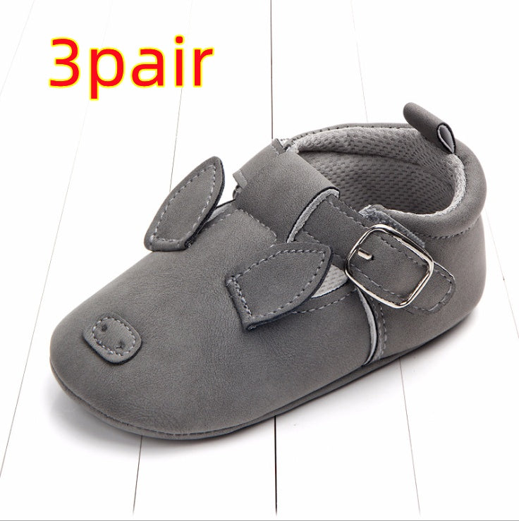 Cartoon Animal Baby Shoes - Soft Non-Slip Leather First Walking Shoes - DropOnline.co