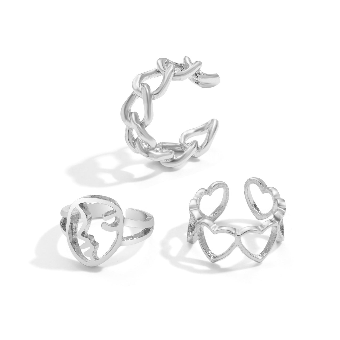 Hot Selling Creative Personality Butterfly 2-Piece Ring Set - Punk Style Couple Rings - DropOnline.co