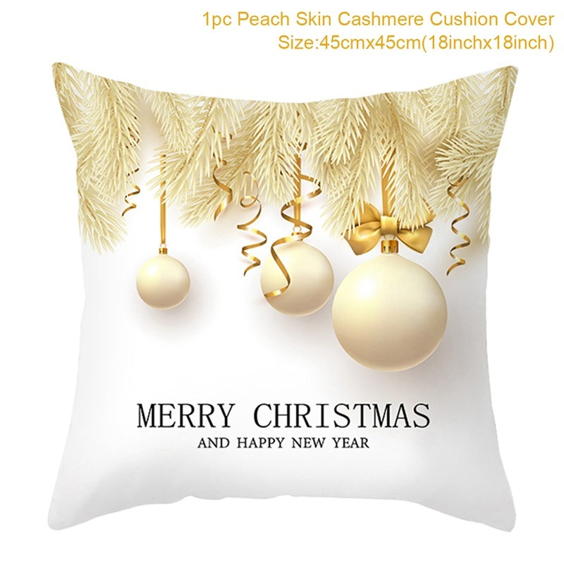 Christmas Printed Throw Pillow Cushion Cover - Festive Linen Holiday Decoration for Home - DropOnline.co