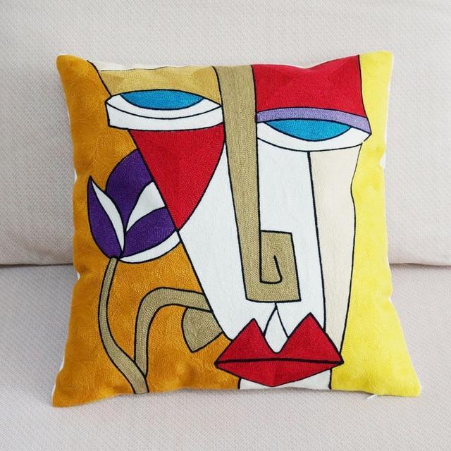 Roy Painting 1 Embroidered Cushion Cover - DropOnline.co