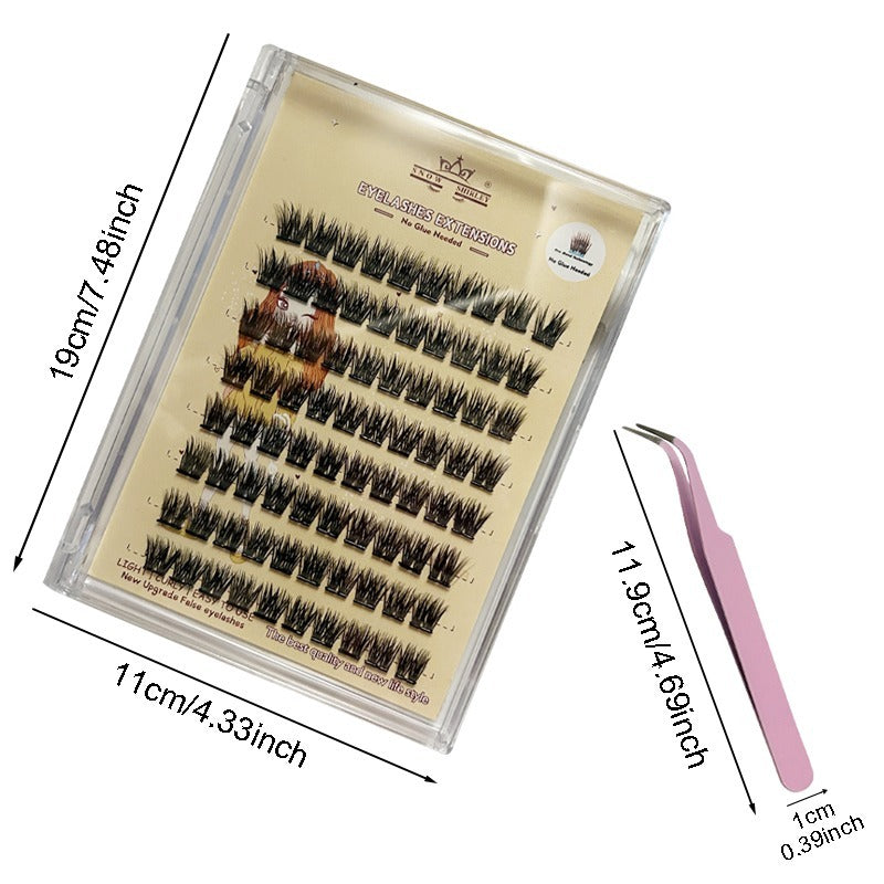 3D Self-adhesive False Eyelashes 8 Rows -Small Tweezer Tool - DropOnline.co