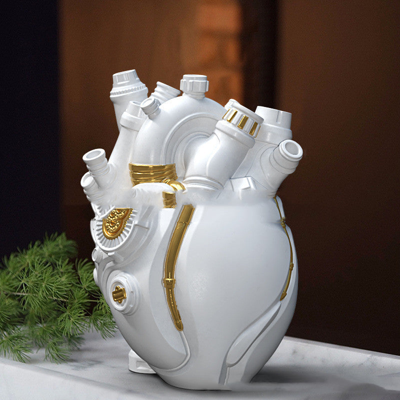 Cyber Punk Simulation Heart Vase Ornament Creative Technology Halloween Home Decor - DropOnline.co