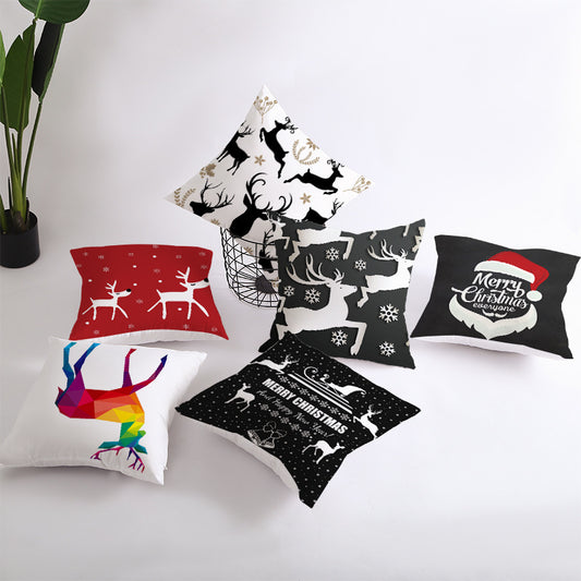 Santa Cushion Cover Home Soft Decoration - Cozy Christmas Pillow Case for Holiday Decor - DropOnline.co