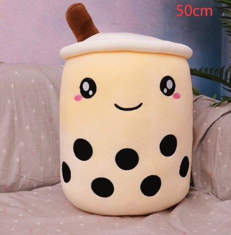 Boba Tea Plush Toy - Cute Strawberry Milk Tea Stuffed Animal Pillow Cushion for Kids - DropOnline.co