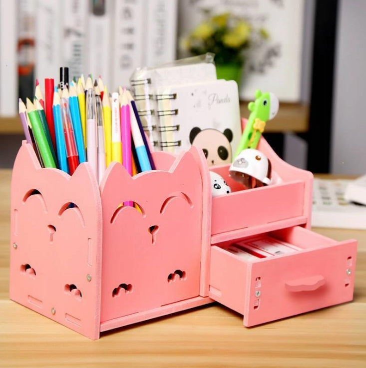 Multi-function pen holder creative student cartoon children desktop small storage box - DropOnline.co