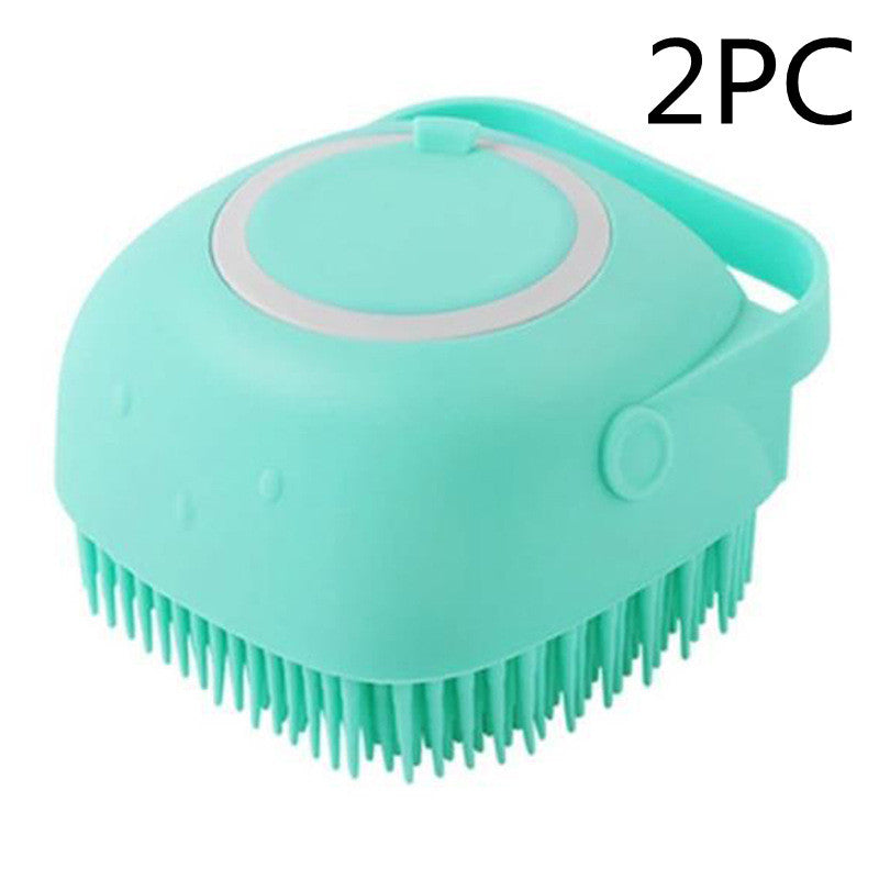 Silicone Dog Bath Massage Gloves Brush - Pet Grooming Tool with Shampoo Dispenser for Dogs & Cats - DropOnline.co