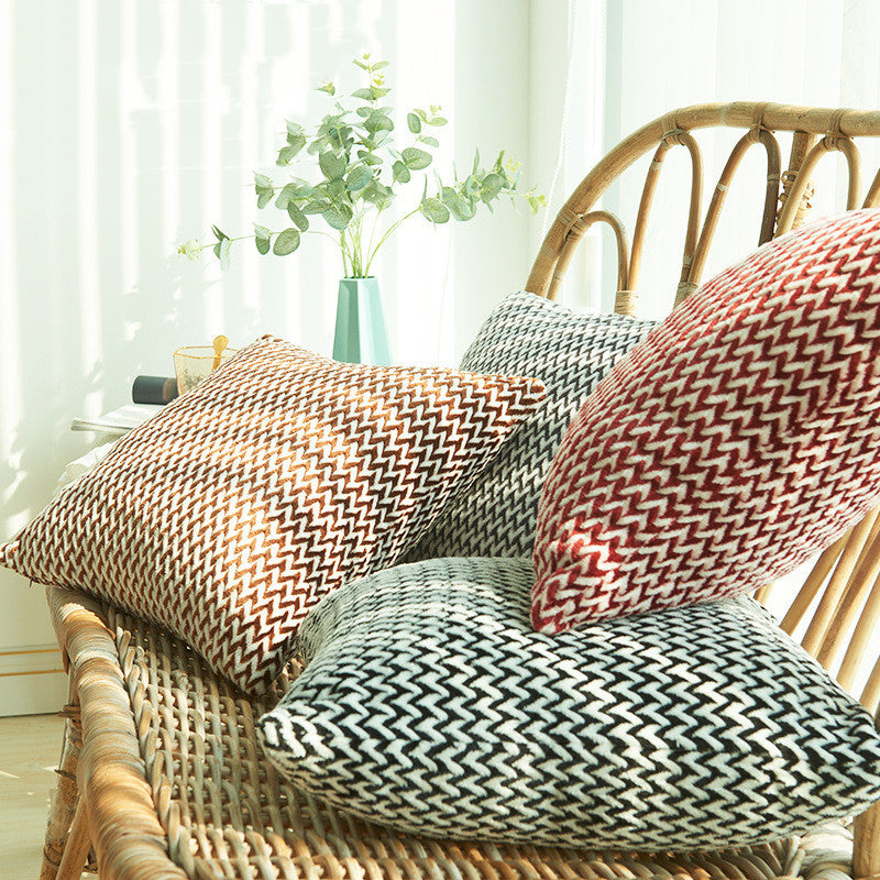 Herringbone Double-sided Plush Car Cushion Sofa Cushion - DropOnline.co