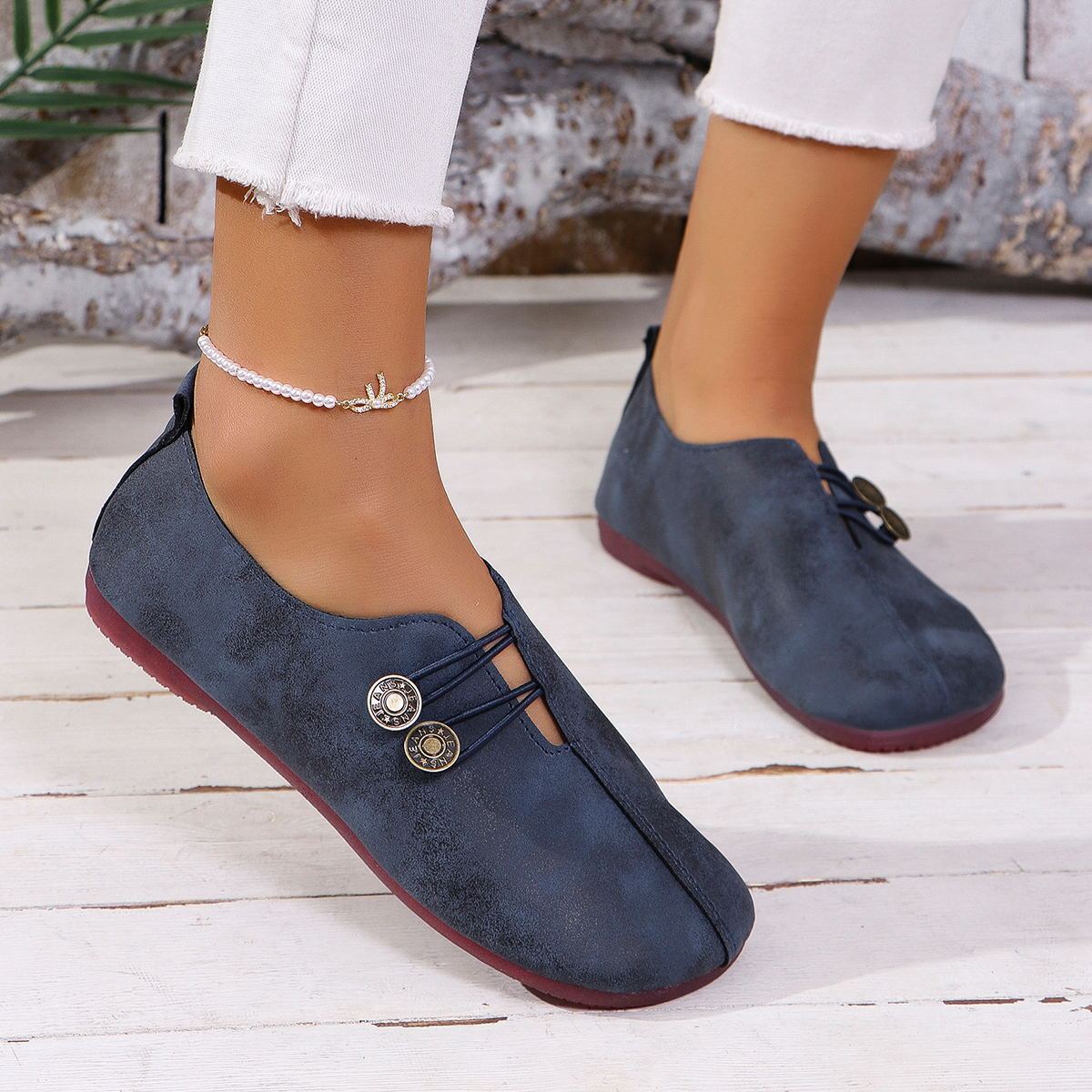 Ins Square Toe Slip-on Sandals Summer Fashion Soft Flat Shoes For Women - DropOnline.co