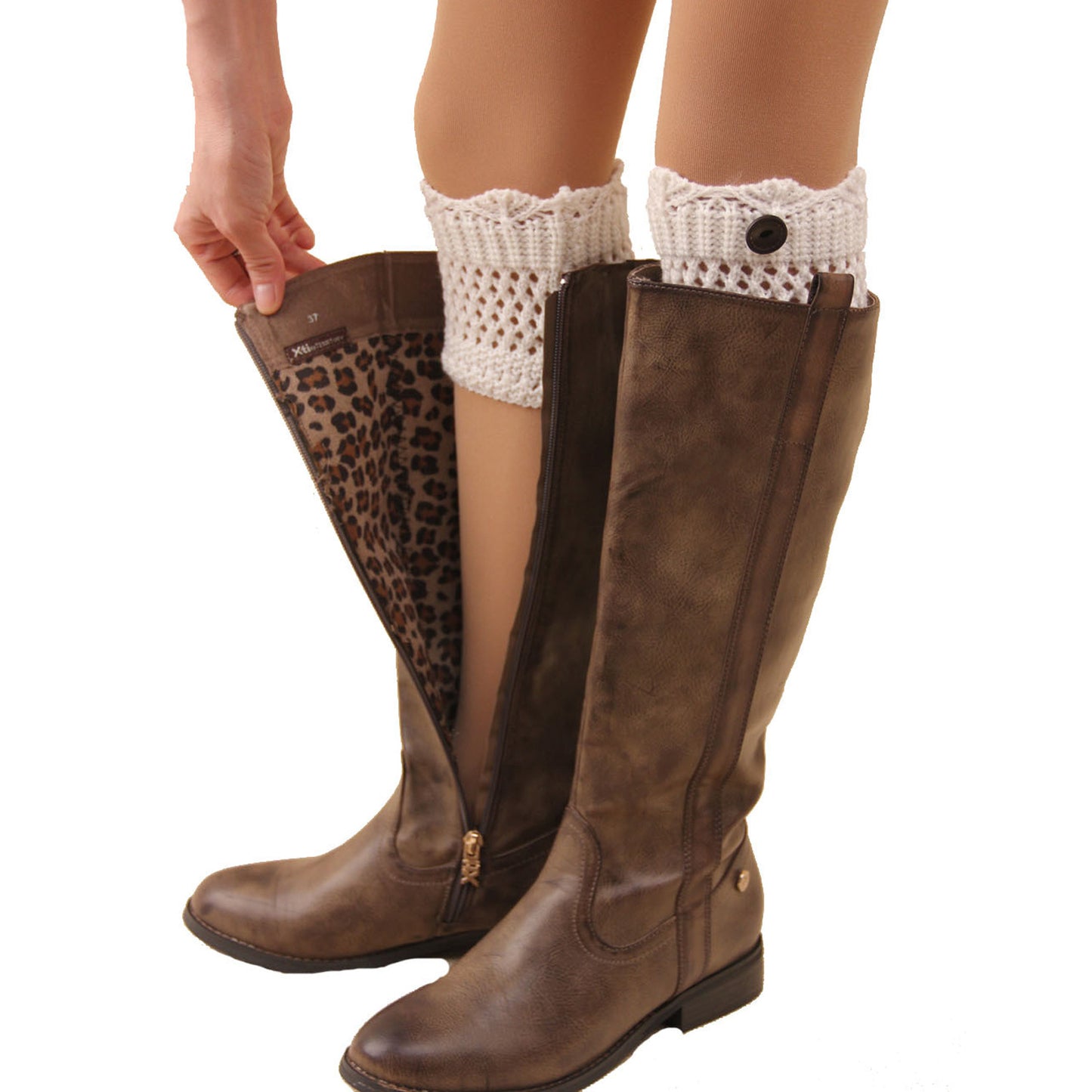 Women's Winter Crochet Knit Leg Warmers - 1 Pair - DropOnline.co