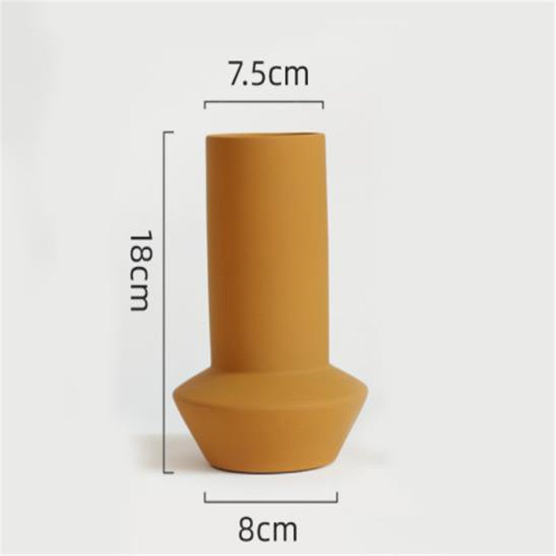 Nordic Simple Morandi Art Vase Villa Living Room Dining Room Office Decor Home Vases Decoration Accessories Flower Arrangements - DropOnline.co